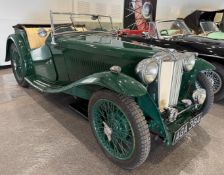 1936 MG TA Registration number AGA 384 Chassis number 592 Engine number D4493 Green with a cream