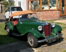 1952 MG TD Registration number OZ 7421 Chassis number TD16080 Engine number XPAG/T02/159 Green