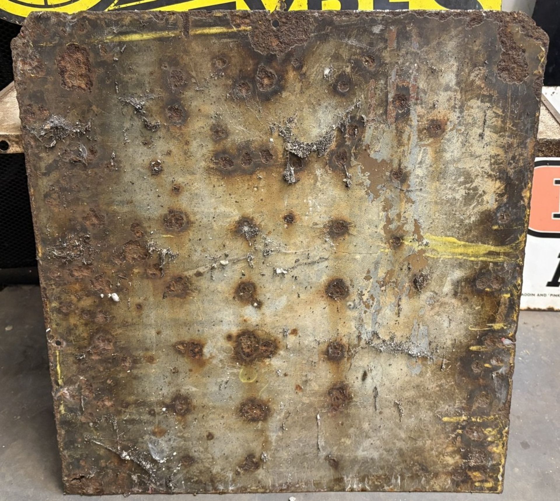 An enamel sign, Dunlop Stock, 52 x 50.5 cm Special Notices: Viewing is onsite at Moorhouse Farm, - Image 2 of 2