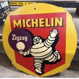 A board sign, Michelin Zigzag, 62 cm diameter Special Notices: Viewing is onsite at Moorhouse