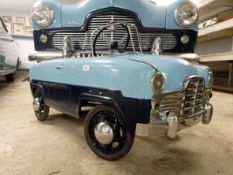 A childs Ford Zephyr Six pedal car, previously restored and painted in two tone blue Collection from