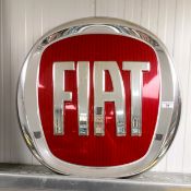 A Fiat plastic showroom sign, 64 cm diameter Collection from DT2 0PR will be on auction day until