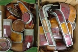 Assorted rear lights, including Vauxhall Viva, Austin Allegro and Hillman Avenger (2 boxes)
