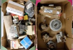 Assorted water pumps, and other parts, including some new old stock (2 boxes) Collection from DT2