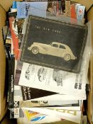 Assorted car brochures, adverts and motoring ephemera, including The New Cord (box) Collection