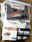 Assorted car brochures, adverts and ephemera, mostly American, including Ford, Pontiac, Dodge and