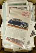 A group of assorted motoring adverts and ephemera, mostly American, including De Soto, Chrysler,