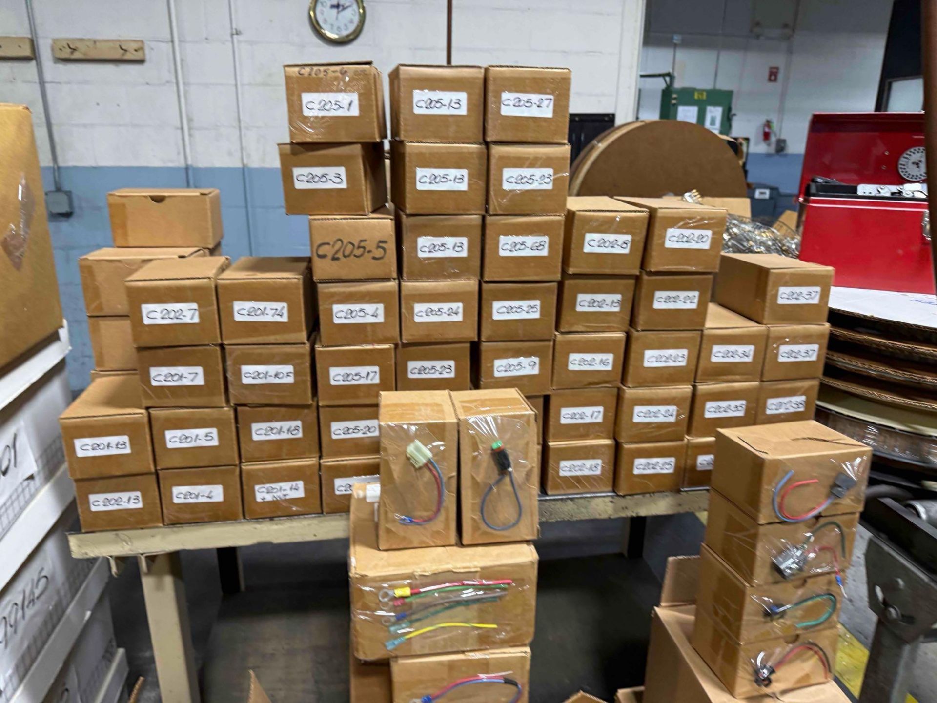 Boxes of Harnesses, Relays, Wire Loom