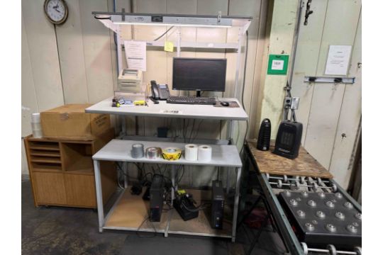 Work Station w/ Contents Label Maker, Computer, Monitor, Tape, **PHONE ...