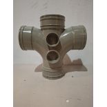 8 X BRAND NEW POLYPIPE TERRAIN SOLVENT SOIL 110MM DOUBLE BRANCH 92 DEGREE SOCKET OUTLET IN 4 BOXES