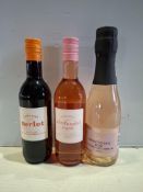 85 X MIXED WINE LOT CONTAINING PROSECCO DOC ROSE 200ML , MERLOT 187ML , ZINFANDEL ROSE 187ML