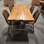 1 X BAR TABLE SET TO INCLUDE 4 CHAIRS AND 1 WOOD / METAL TABLE