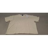10 X BRAND NEW JACK & JONES AUSTIN CROPPED SHORT SLEEVE T-SHIRT IN ANTIQUE WHITE IN SIZES XXL AND LA