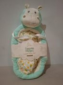 2 X BRAND NEW BAMBINU TAMMY THE HIPPO PORTABLE BABY NEST IN SIZE 56 X 100 X 15 CM - RRP EACH £70