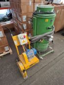 2 X MIXED LOT CONTAINING, SPE CSE230 ELECTRIC ROAD SAW SERIAL NO. 00011, DELFIN INDUSTRIAL VACUUM CL