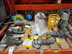 14 X PIECE MIXED TOOL LOT TO INCLUDE 1X BOSCH GWS 750 ANGLE GRINDER - 1X BOSCH GWS 20-230 ANGLE GRI