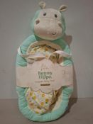 2 X BRAND NEW BAMBINU TAMMY THE HIPPO PORTABLE BABY NEST IN SIZE 56 X 100 X 15 CM - RRP EACH £70