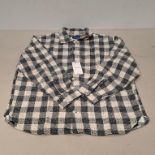 20 X BRAND NEW JACK & JONES BOUCLE LONG SLEEVE  SHIRT IN WHITE / NAVY BLUE IN SIZE MEDIUM AND LARGE