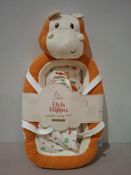 2 X BRAND NEW BAMBINU TAMMY THE HIPPO PORTABLE BABY NEST IN SIZE 56 X 100 X 15 CM - RRP EACH £70