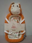 2 X BRAND NEW BAMBINO ELVIS THE HIPPO PORTABLE BABY NEST IN SIZE 32 X 65 X 12 CM - RRP EACH £70