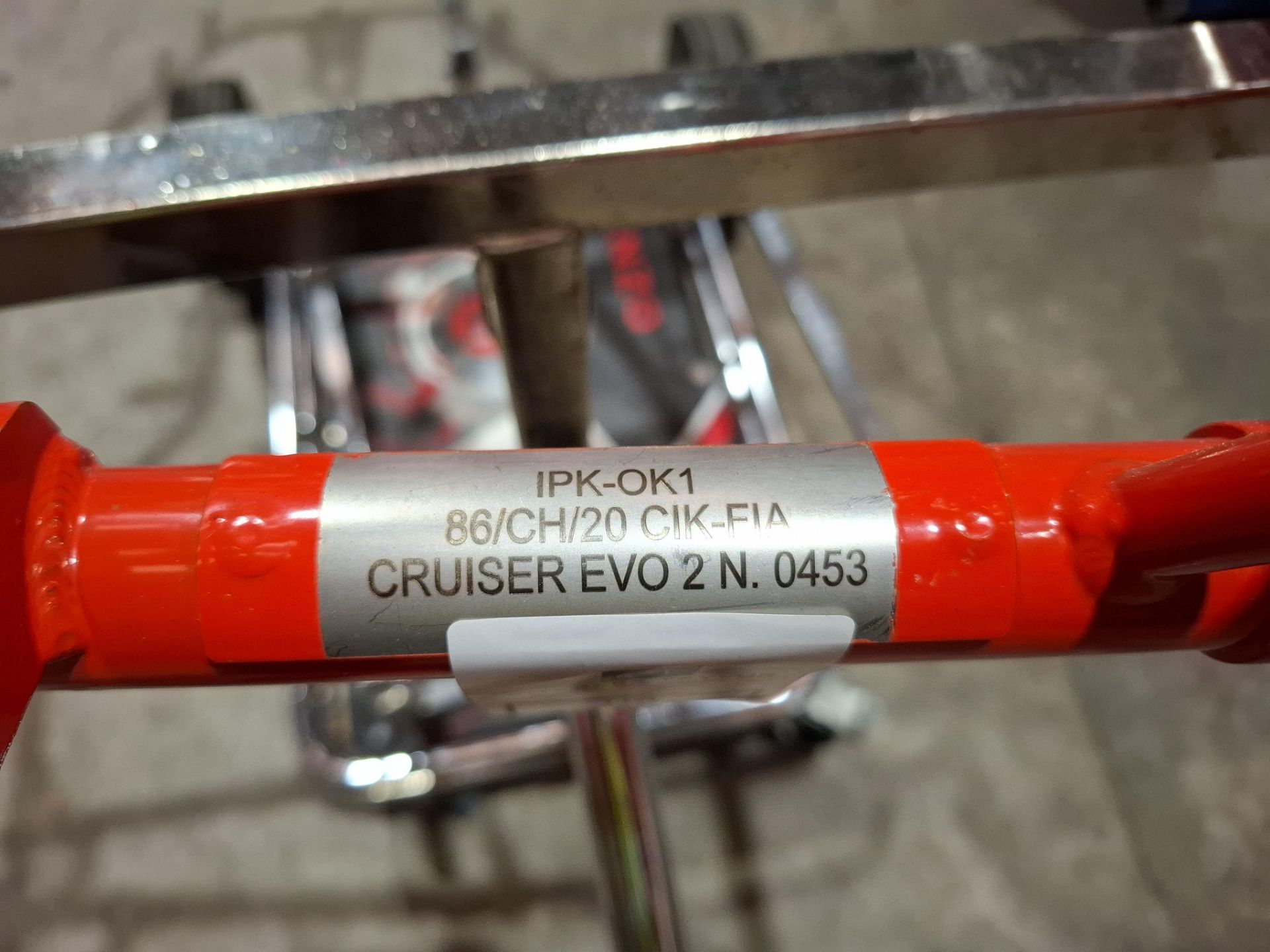 1 X CRUISER EVO GO-KART FRAME IN ORANGE N.0453 IPK-OK1 86/CH/20 CIK-FIA ...