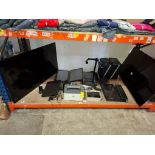 FULL BAY OF SPARE AND REPAIRS LOT TO INCLUDE BUSH TV , TCL TV , HP LASER 107 SERIES PRINTER , DELL M