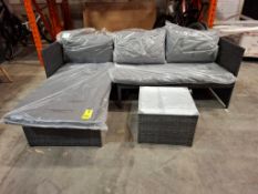 1 X PRE- BUILT KAUAI CORNER RATTAN CHAISE SET TO INCLUDE 1 X LOVE SEAT , 1 X CHAISE ,