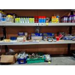LARGE AMOUNT OF MIXED TOOL LOT TO INCLUDE HIGH WAX CLEANER POLISH , PIN PUNCH 8MM 5/16" LONG SERIES