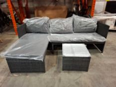 1 X IN BOX KAUAI CORNER RATTAN CHAISE SET TO INCLUDE 1 X LOVE SEAT , 1 X CHAISE ,