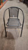 8 X TORINO BISTRO OUTDOOR GARDEN METAL STACKABLE CHAIRS IN BLACK