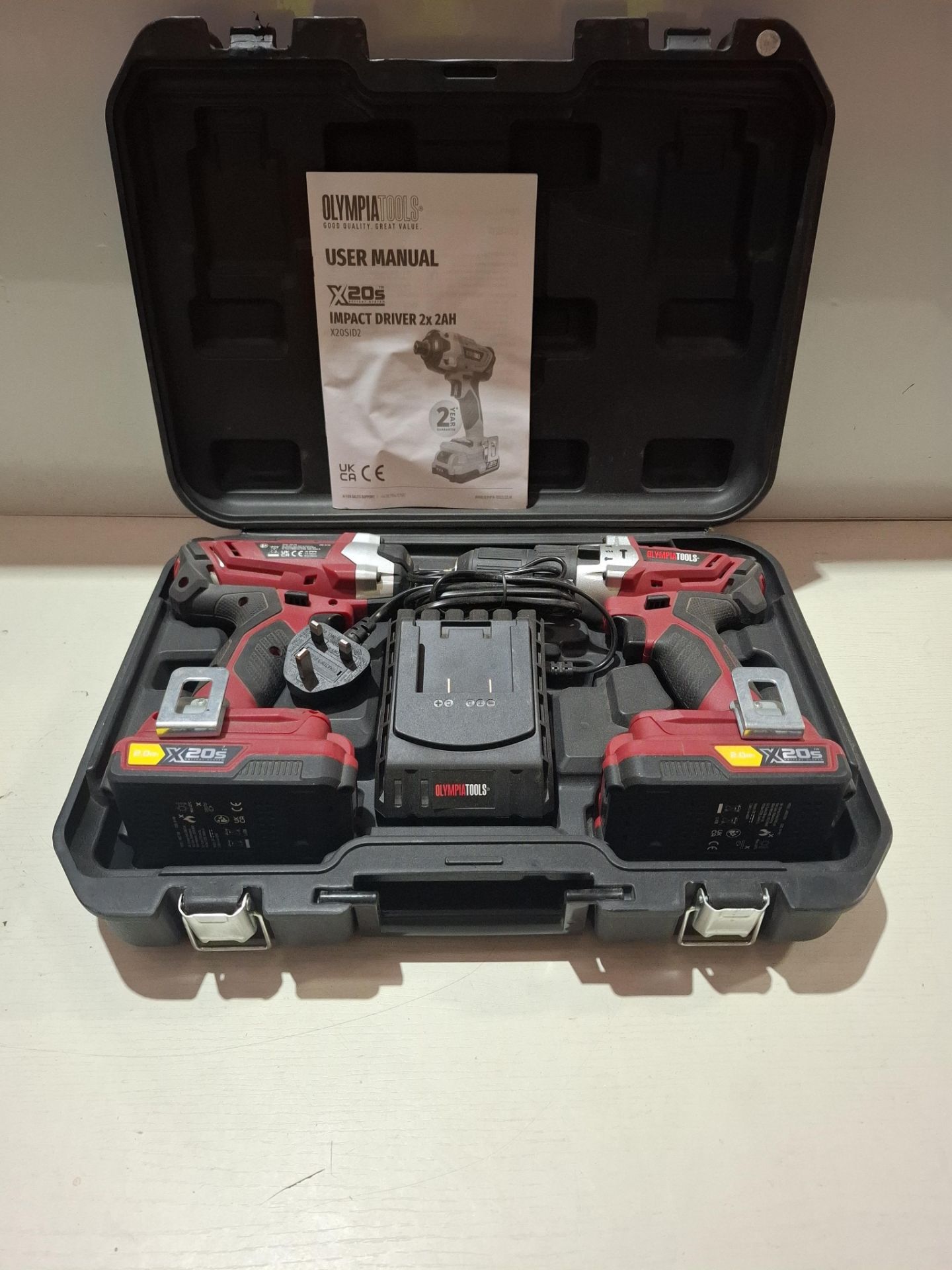 1 X BRAND NEW OLYMPIA TOOLS X20S CORDLESS COMBI & IMPACT TWIN PACK 20V ( NOTE COME WITH BATTERY AND
