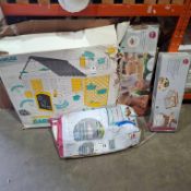 4 X PIECE KIDS GARDEN LOT TO INCLUDE 1 X DOLU TOY FACTORY GARDEN PLAYHOUSE , 1 X JUNIOR TRAMPOLINE W