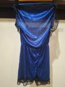 200 X BRAND NEW LACED NIGHTGOWN DRESSES IN DARK BLUE AND BLACK INSIZE 6-8 (ONE SIZE) TWO TRAYS (