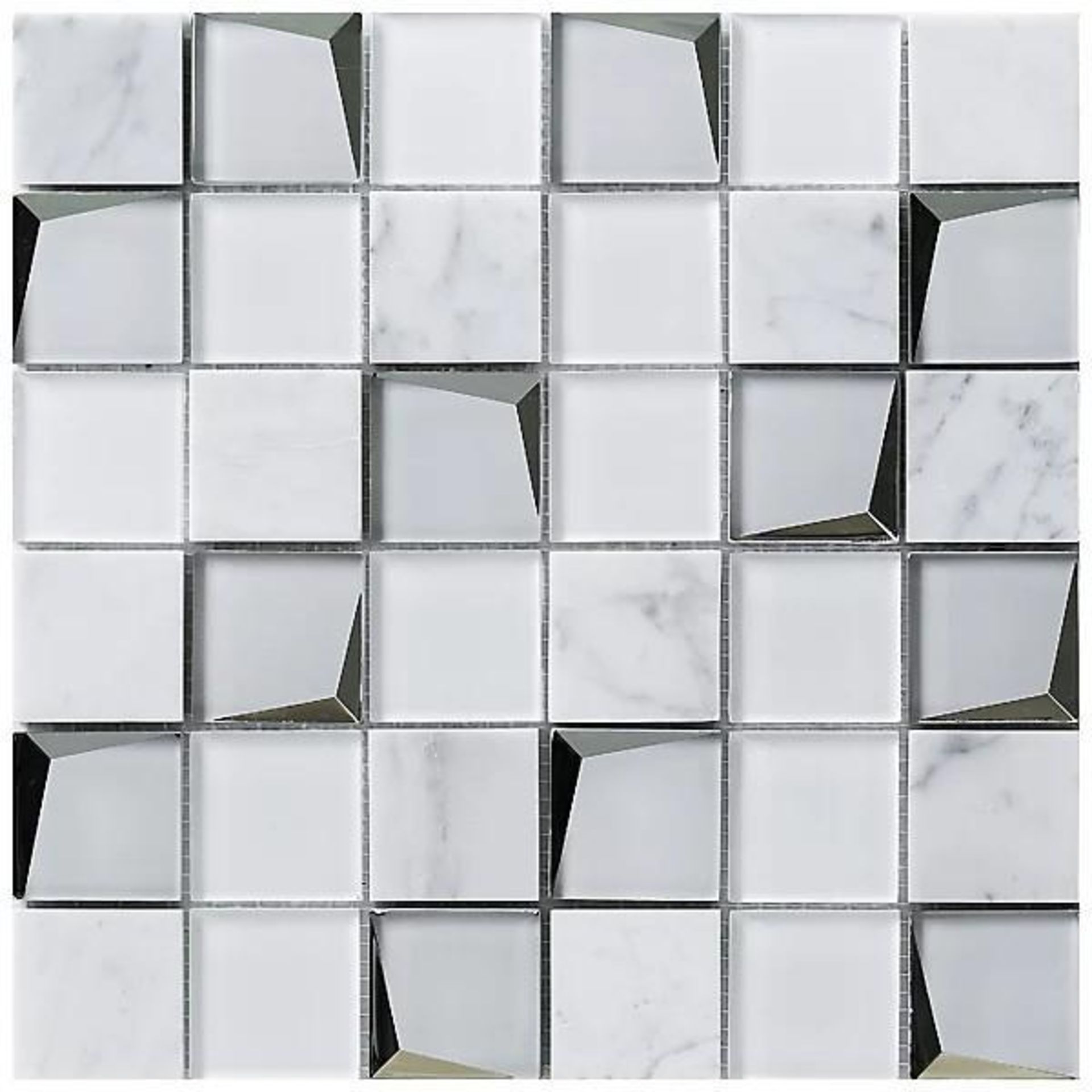 48 X BRAND NEW SHEETS OF HOUSE OF MOSAICS BRANDED VENICE WHITE LUXE MOSAIC TILES - Image 2 of 3