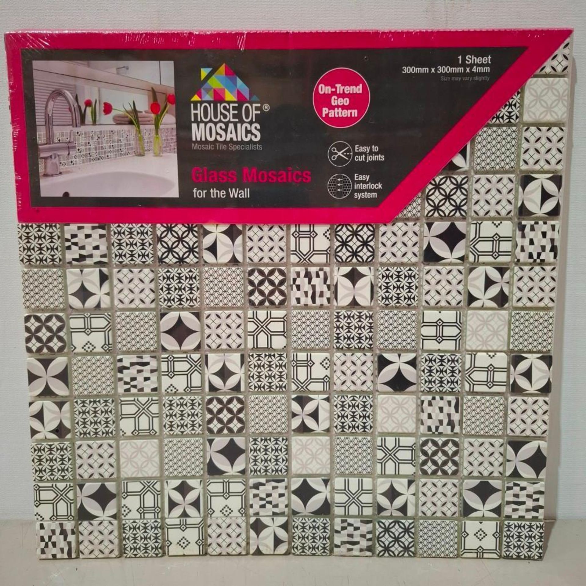 55 X BRAND NEW SHEETS OF HOUSE OF MOSAICS BRANDED CASABLANCA MONO SELF ADHESIVE MOSAIC TILES