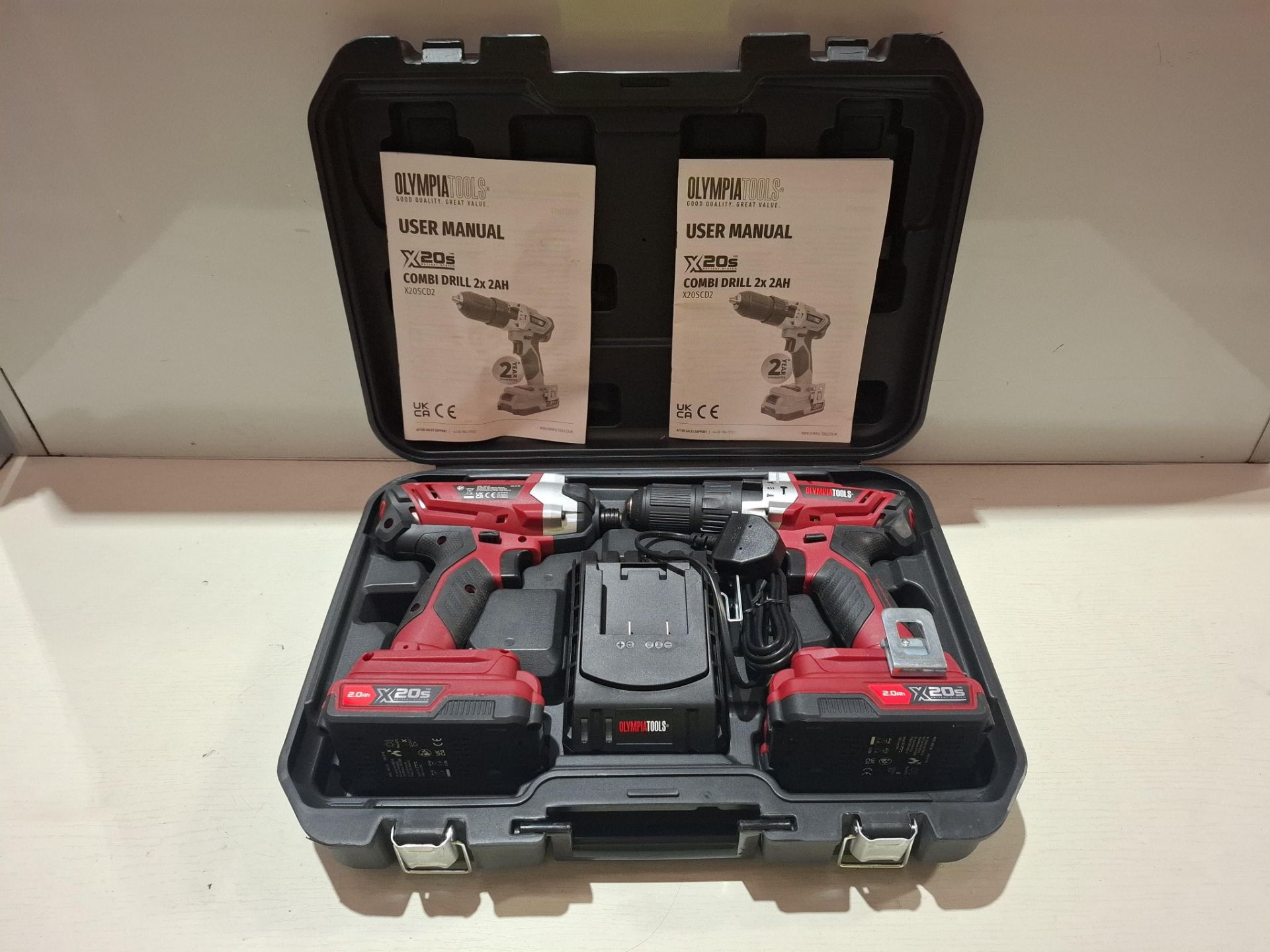 1 X BRAND NEW OLYMPIA TOOLS X20S CORDLESS COMBI & IMPACT TWIN PACK 20V ( NOTE COME WITH BATTERY AND