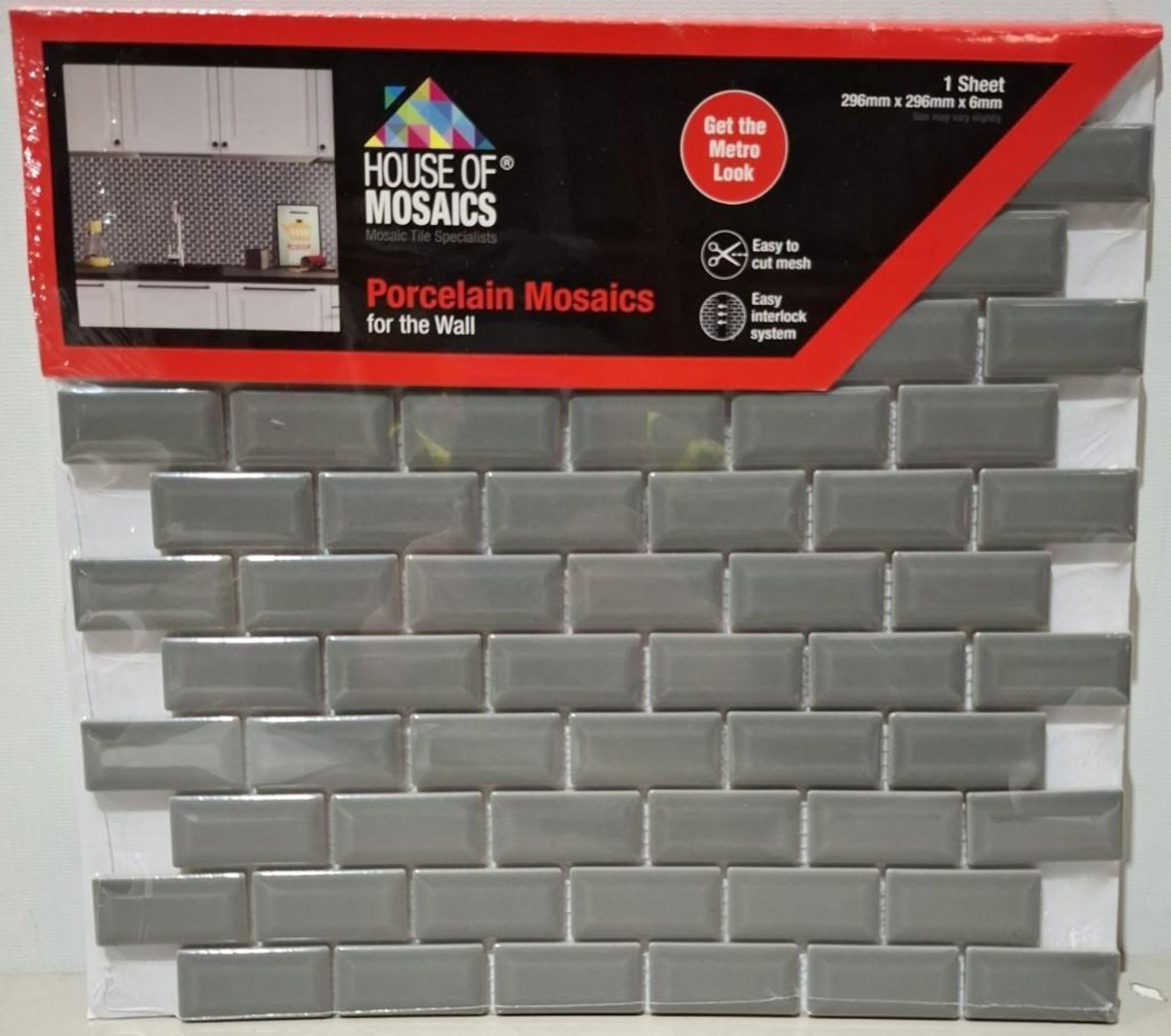 60 X BRAND NEW SHEETS OF HOUSE OF MOSAICS BRANDED MINI METRO GREY MOSAIC TILES
