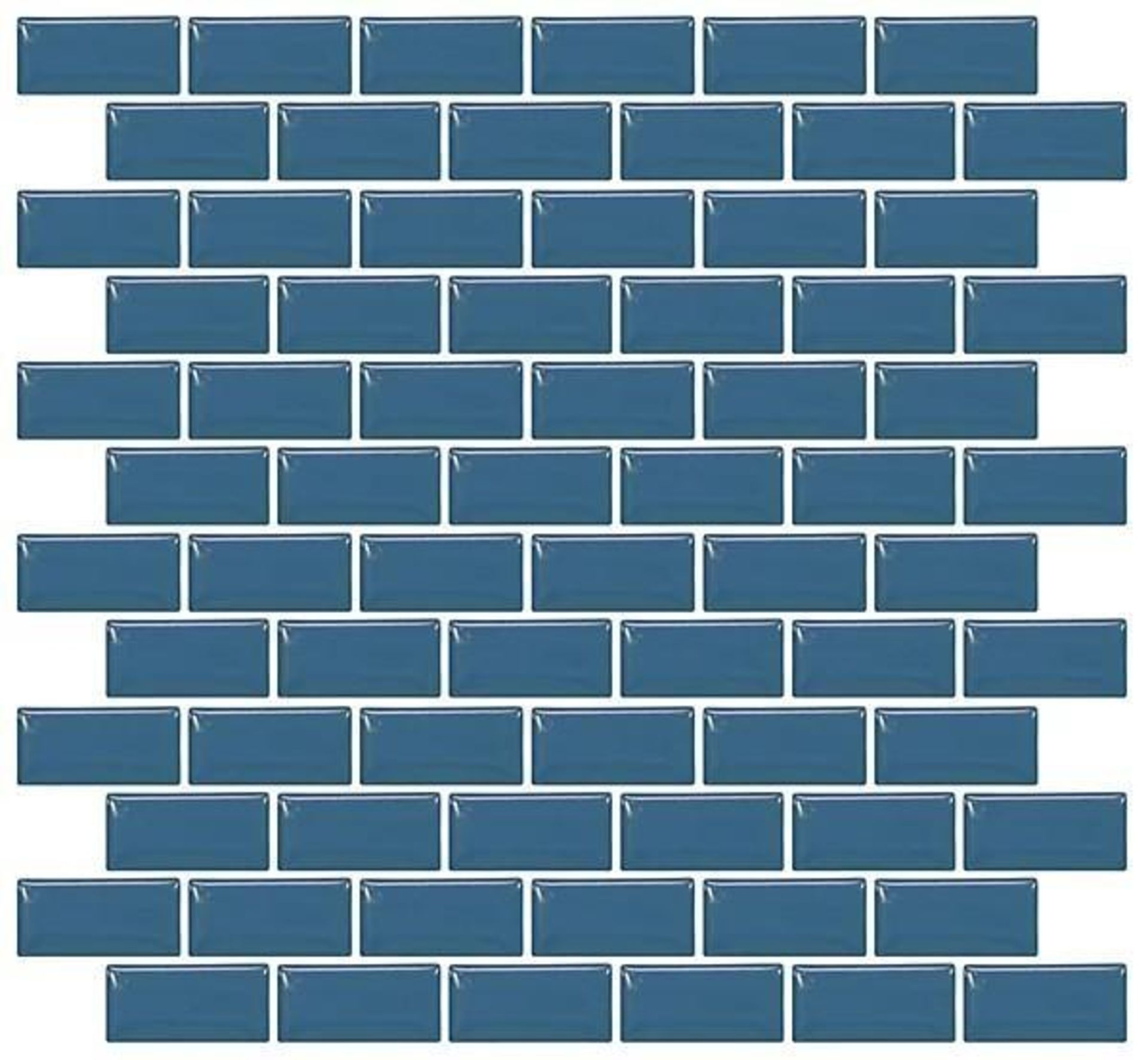 70 X BRAND NEW SHEETS OF HOUSE OF MOSAICS BRANDED MINI METRO PETROL BLUE SELF ADHESIVE MOSAIC TILES - Image 2 of 3