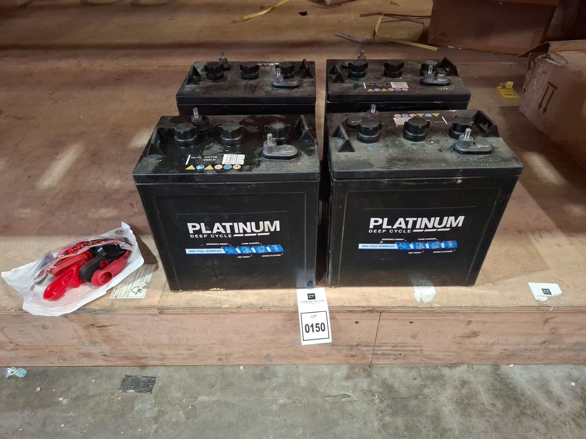 4 X PLATINUM PLA-T105 6V DEEP CYCLE BATTERY - CAPACITY 225AH (C20 RATE )