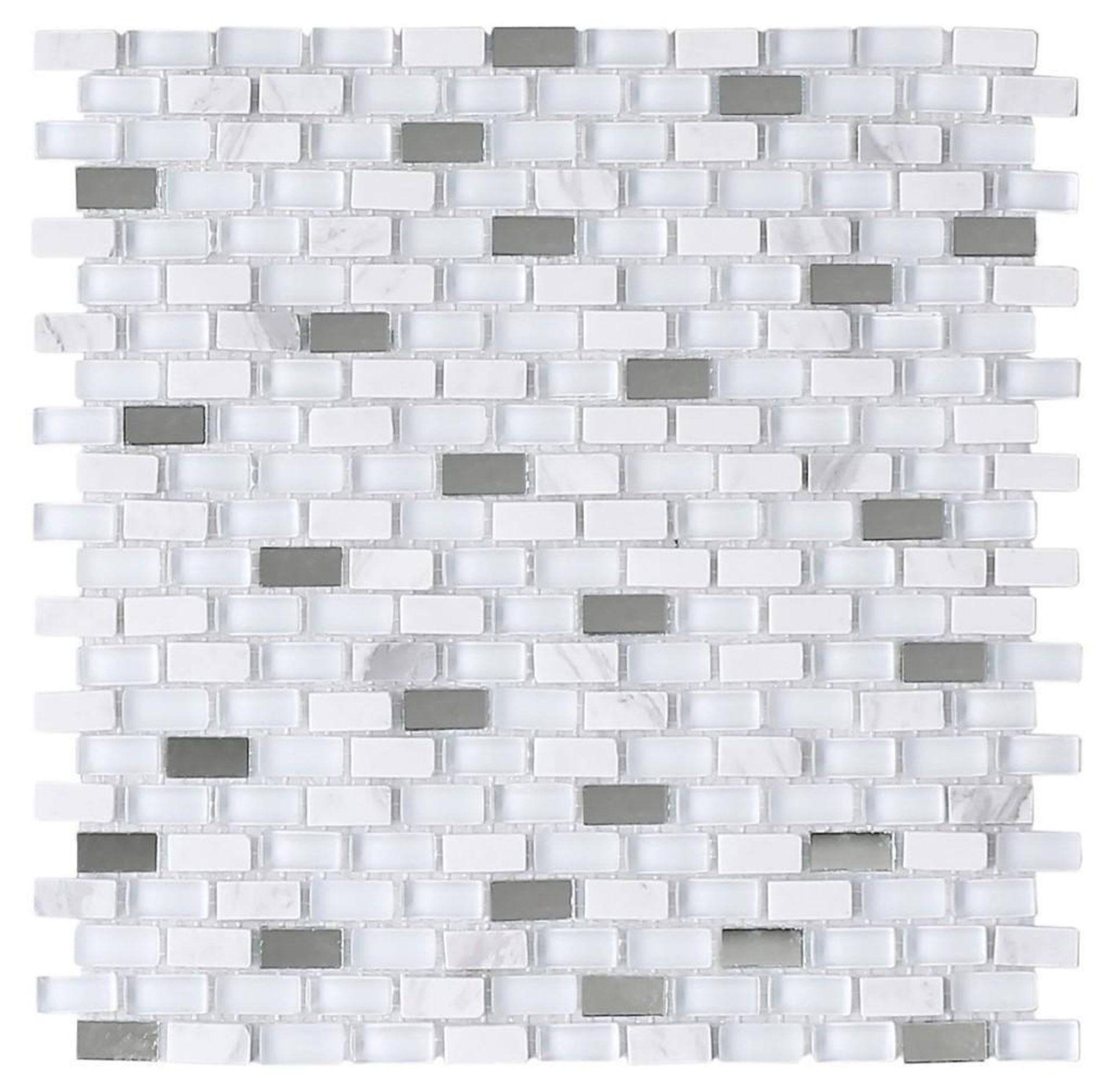 50 X BRAND NEW SHEETS OF HOUSE OF MOSAICS BRANDED CARRERA ART DECO MOSAIC TILES - Image 2 of 3