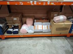 69 X BRAND NEW MIXED GEORGE  BEDDING LOT TO INCLUDE SUPERSOFT TEDDY FITTED SHEET IN PINK IN SIZE SUP