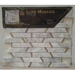 50 X BRAND NEW SHEETS OF HOUSE OF MOSAICS BRANDED MONTE CARLO WHITE MOSAIC TILES
