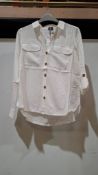 40 X BRAND NEW VERO MODA BUTTONED SHIRT IN IVORY WHITE IN SIZE SMALL IN TWO TRAYS (NOTE - TRAYS NOT
