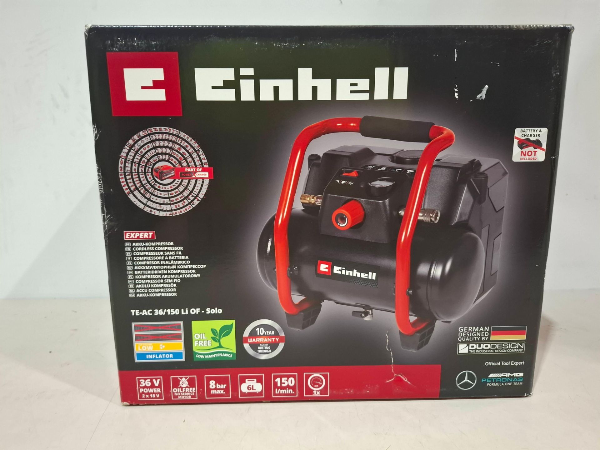 1 X BRAND NEW IN BOX EINHELL CORDLESS COMPRESSOR 6L CAPACITY  ​​​​​​​TE-AC 36/150