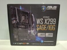 1 X IN BOX ASUS WS X299 SAGE/10G WORKSTATION MOTHERBOARD DESIGNED FOR HIGH-PERFORMANCE COMPUTING - R