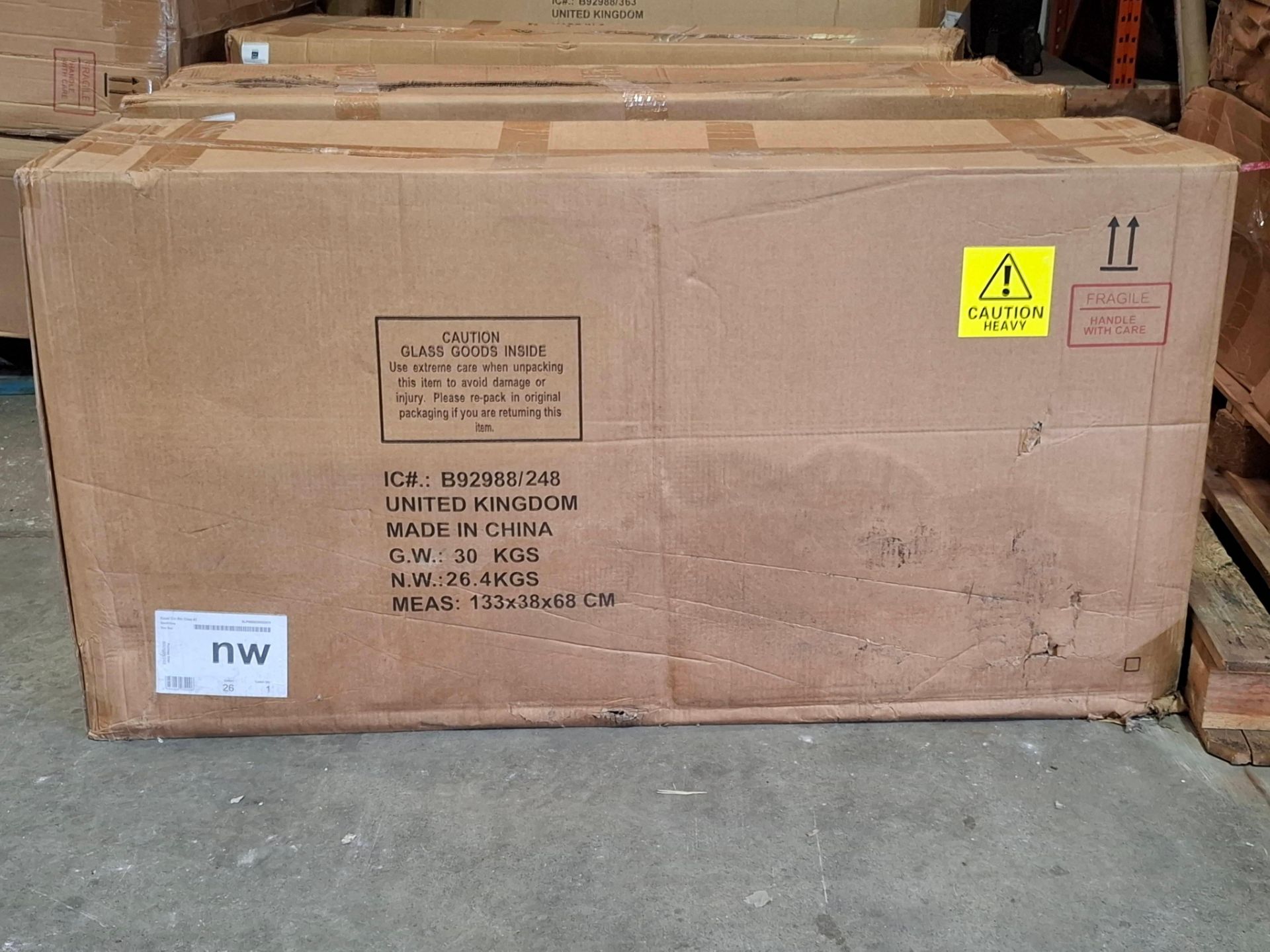 1 X IN BOX KAUAI CORNER RATTAN CHAISE SET TO INCLUDE 1 X LOVE SEAT , 1 X CHAISE , 1 X GLASS TABLE TO - Image 2 of 2