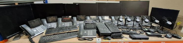 FULL BAY OFFICE EQUIPMENT LOT TO INCLUDE DELL WD19S DOCKING STATION , YEALINK WH62 MONAURAL  WIRELES