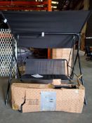 2 X LINEA OXFORD SWINGS 1 PRE-BUILT 1 IN BOX IN BLACK IN SIZE 170 X 110X 154 CM
