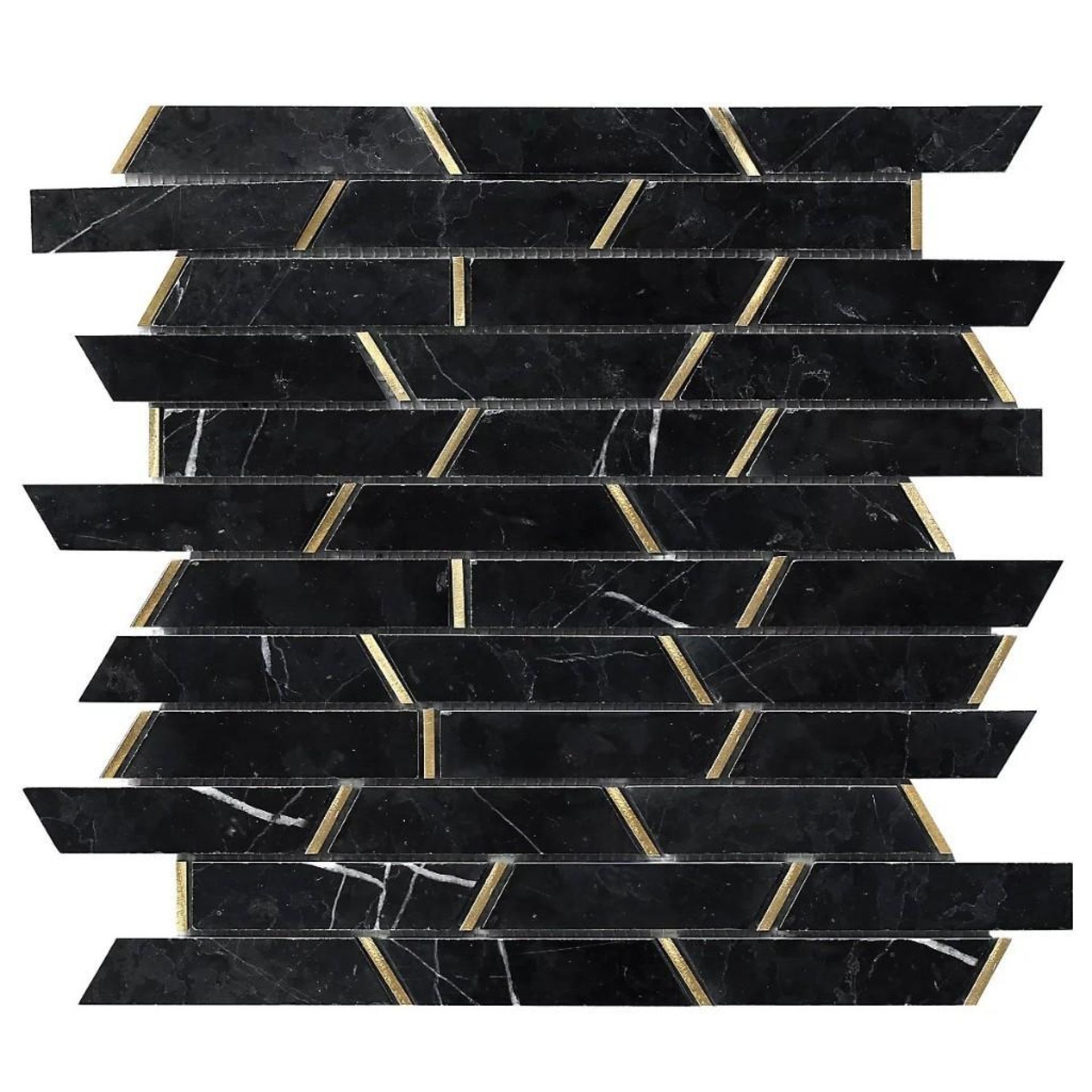 50 X BRAND NEW SHEETS OF HOUSE OF MOSAICS BRANDED MONTE CARLO BLACK MOSAIC TILES - Image 2 of 3
