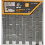 90 X BRAND NEW SHEETS OF HOUSE OF MOSAICS BRANDED MINI METRO GREY SELF ADHESIVE MOSAIC TILES